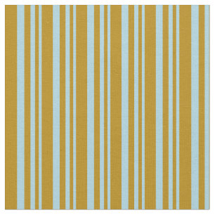 Tissu Bleu clair et verge d'or foncé Bandes colorées