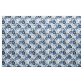 Tissu Bleu clair, fleurs bleu foncé sur gris clair (Yard)