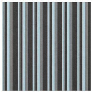 Tissu Bleu clair, gris foncé et Motif noir