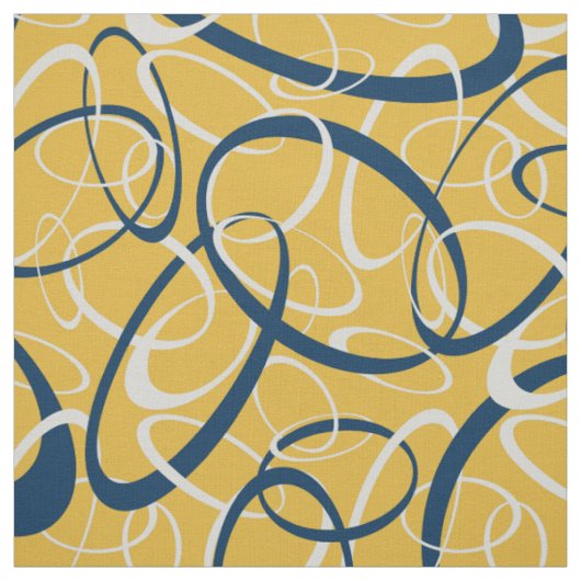 Tissu bleu clair gris percé motif sur jaune (Échantillon)