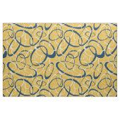Tissu bleu clair gris percé motif sur jaune (Fat Quarter)