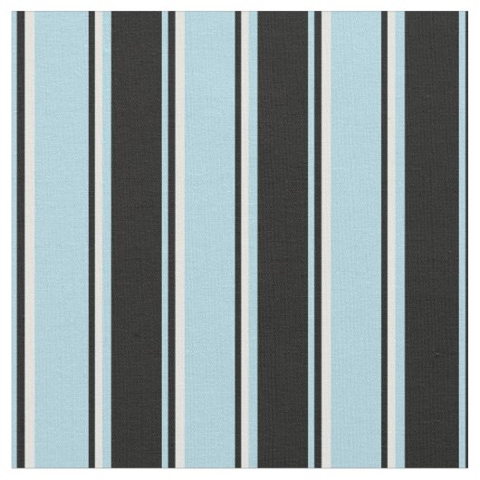 Tissu Bleu clair, noir et blanc clair Lignes de couleur (Fermer)