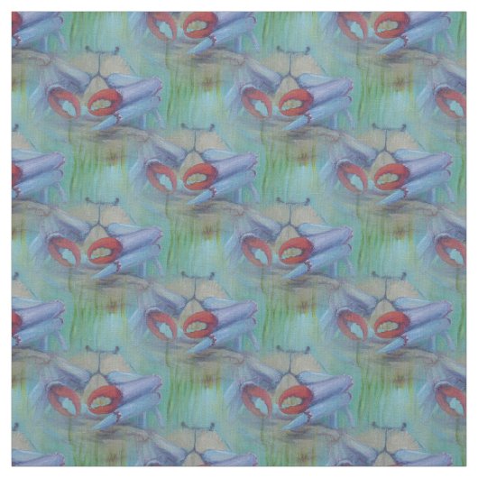 Tissu Bleu Crabe Océan (Échantillon)