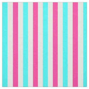 Tissu Bleu Cyan Blancs