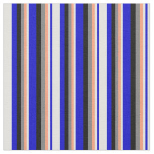 Tissu Bleu, Cyan clair, Saumon léger, Gris et Noir