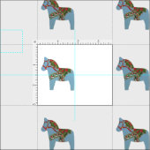 Tissu Bleu Dala Horse Fabric (Carreau)