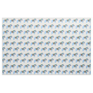 Tissu Bleu Dala Horse Fabric