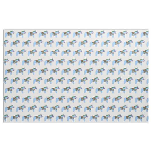 Tissu Bleu Dala Horse Fabric (Yard)
