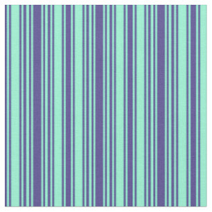 Tissu Bleu d'ardoise foncée et Motif à rayures aquamarin