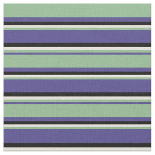 Tissu Bleu d'ardoise foncée, Vert de mer foncée, Beige &
