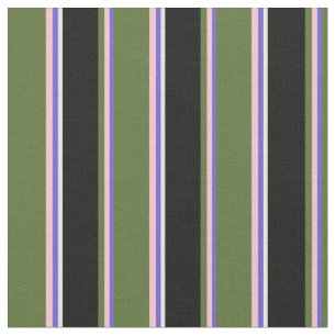 Tissu Bleu d'ardoise, rose, vert foncé, noir et blanc