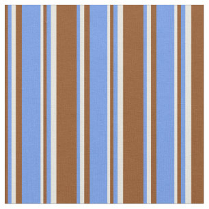 Tissu Bleu de Cornflower Brown et rayures de couleur bei
