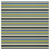 Tissu Bleu de Cornflower, Vert, Beige & Noir (Échantillon)