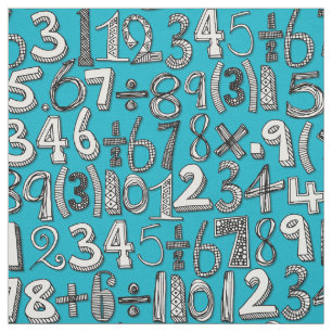 Tissu bleu de griffonnage de maths
