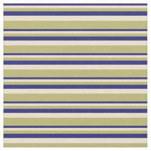 Tissu Bleu de minuit, beige et gris kaki foncé