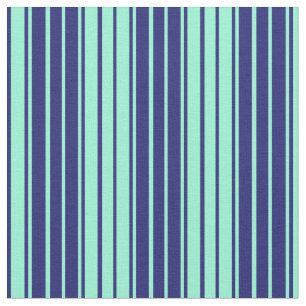 Tissu Bleu de minuit et rayures de couleur Aquamarine