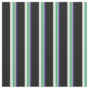 Tissu Bleu de minuit, gris, Vert de mer, Cygne clair et