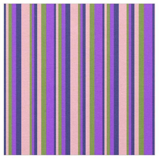 Tissu Bleu de minuit, rose clair, vert et violet (Fermer)