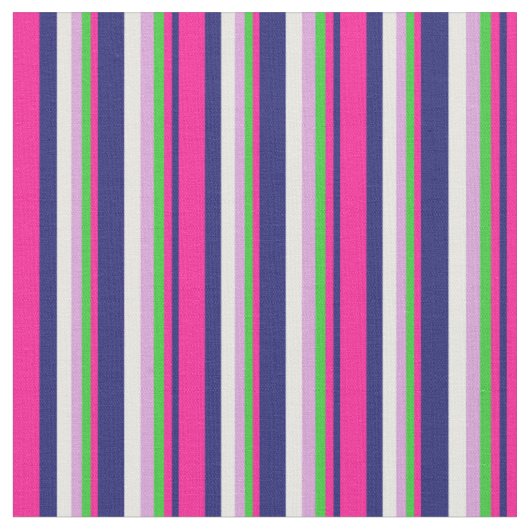 Tissu Bleu de minuit, Rose profond, Vert, Plum & Crème à (Fermer)