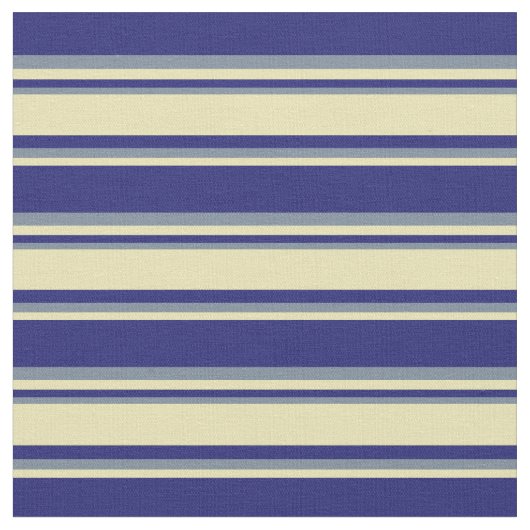 Tissu Bleu de minuit, Tan et gris ardoise clair (Fermer)