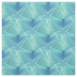 Tissu bleu de plage d'Aqua d'étoiles de mer