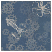 Tissu bleu de poulpe de Steampunk (Fermer)