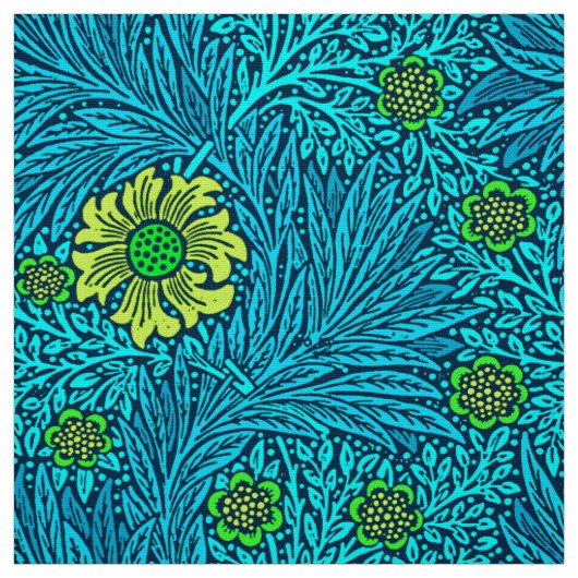 Tissu Bleu de souci, de turquoise et de cobalt de (Échantillon)