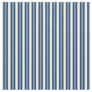 Tissu Bleu délavé, navy et rayures blanches