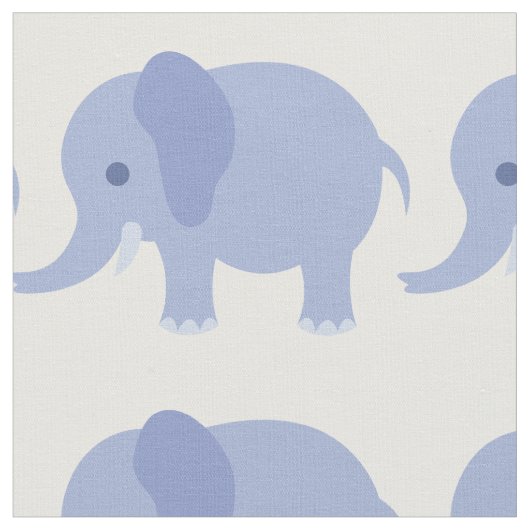 Tissu bleu d'impression d'éléphant (Fermer)