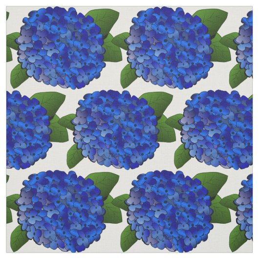 Tissu bleu d'impression d'hortensia (Échantillon)