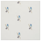 Tissu bleu d'impression d'oiseau (Échantillon)