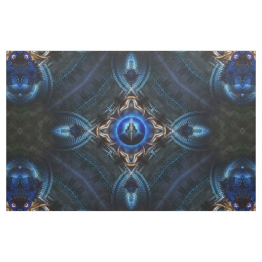 Tissu bleu doré Kaleidoscope (Yard)