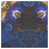 Tissu bleu doré Kaleidoscope (Fermer)