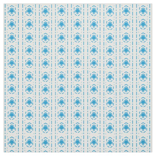Tissu Bleu & Ecru Motif en coton (Échantillon)