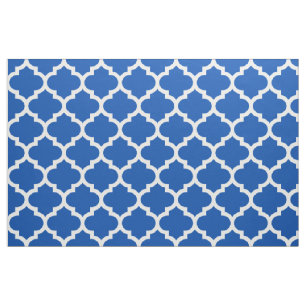 Tissu bleu électrique de treillis de Quatrefoil d