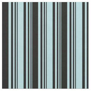 Tissu Bleu en poudre et bandes noires