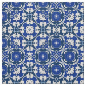 Tissu Bleu et blanc classique élégant Damas motif (Échantillon)