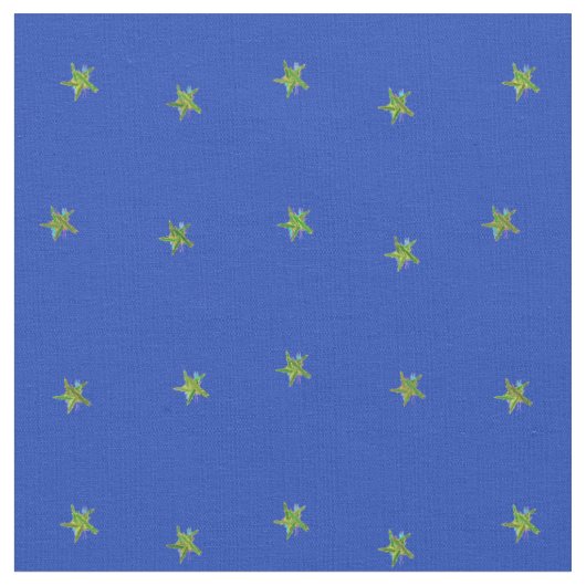 Tissu bleu et jaune étoiles (Fermer)