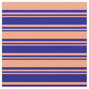 Tissu Bleu et Saumon clair