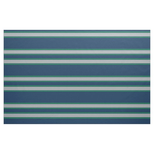 Tissu Bleu et Vert Stripes sportives (Fat Quarter)
