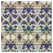 Tissu Bleu ethnique, ikat beige  (Fermer)