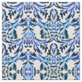 Tissu Bleu feuille fileté (Fermer)