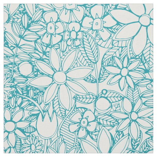 Tissu bleu fleur sauvage (Échantillon)