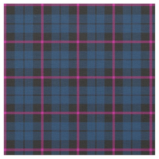 Tissu bleu-foncé avec la copie rose de plaid de bande (Fermer)