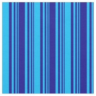 Tissu Bleu foncé et bleu ciel profond Motif linéaire/ray