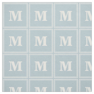 Tissu Bleu glacier de monogramme