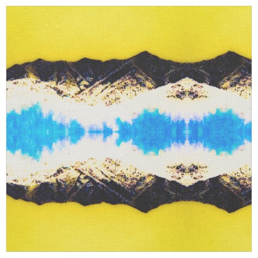 Tissu bleu jaune de montagne (Fermer)