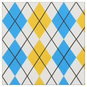 Tissu Bleu jaune Jacquard blanc Diamant Design (Fermer)