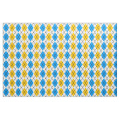 Tissu Bleu jaune Jacquard blanc Diamant Design (Fat Quarter)