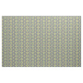 Tissu Bleu, jaune, noir forme de fleur (Yard)